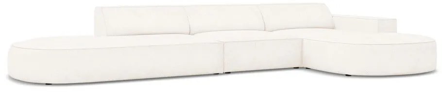 Colțar bej cu tapițerie bouclé (pe partea dreaptă) Jodie – Micadoni Home