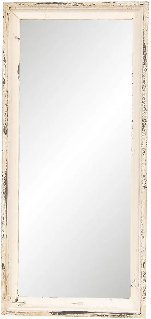 Oglinda de perete cu rama din lemn alb antichizat 24 cm x 4 cm x 57 h
