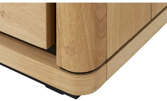 Bufet 2 Usi si 3 Sertare Tulsa, Smoked Oak, Furnir Din Lemn Masiv, 186 Cm