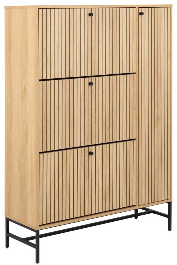 Pantofar în culoare naturală cu deschidere înclinată cu aspect de lemn de stejar 99x140x35 cm Albany – Actona