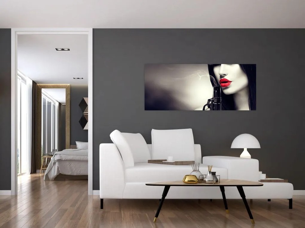 Tablou - Femeia misterioasă (120x50 cm)