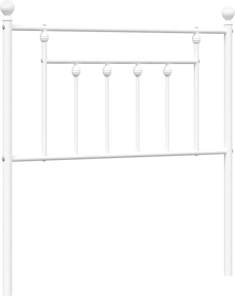 vidaXL Tăblie de pat de schimb metalică, alb, 80 cm