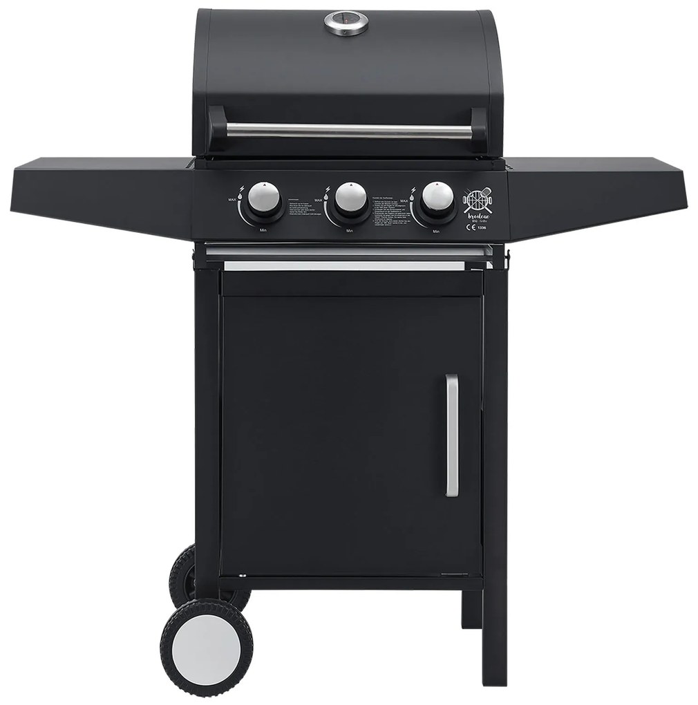 Jusky Gratar cu gaz Louisiana BBQ cu 3 arzatoare