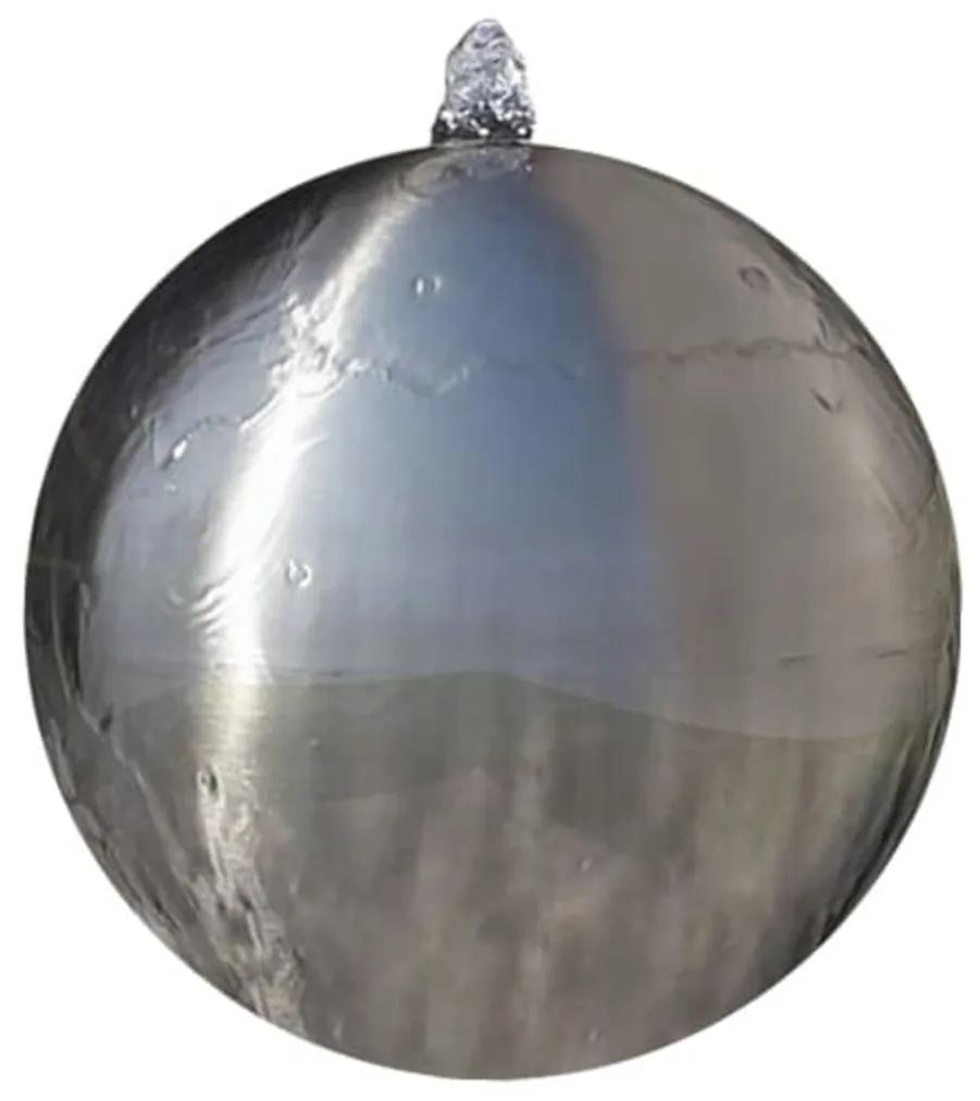 Fantana sferica de gradina cu LED-uri, 40 cm, otel inoxidabil 40 cm