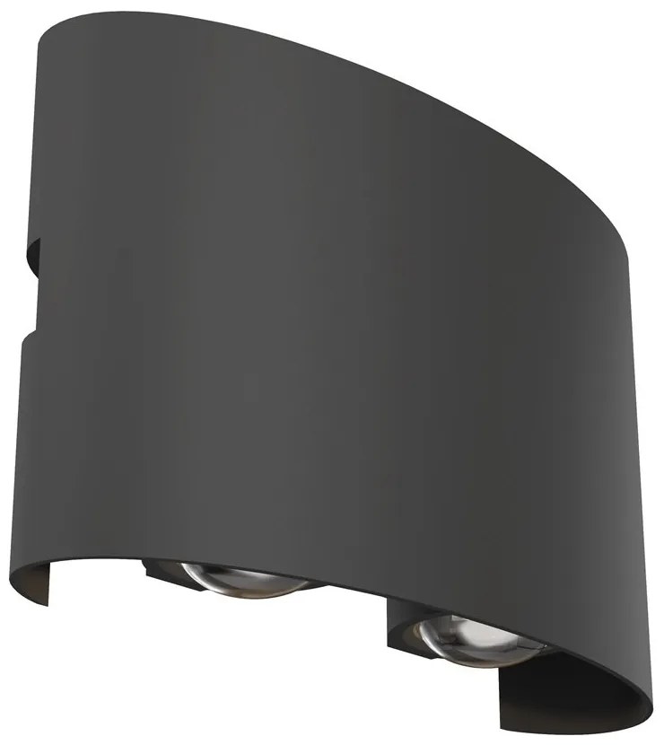 Aplica de perete exterior cu iluminat arhitectural IP54 LED Strato gri