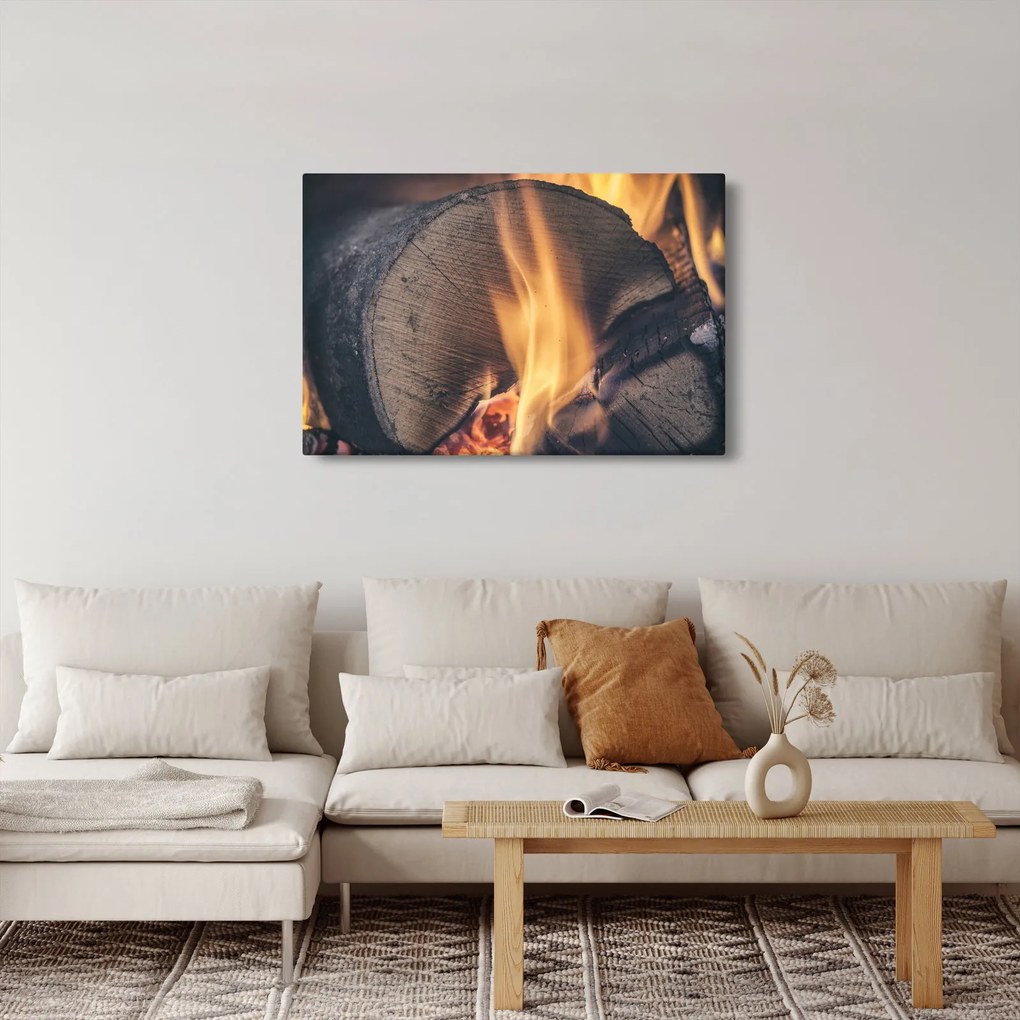 Tablou - Lemn în foc (90x60 cm)