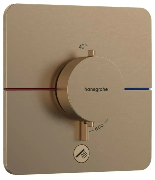 Baterie dus termostatata incastrata bronz periat Hansgrohe ShowerSelect Comfort Q 1 functie si iesire suplimentara