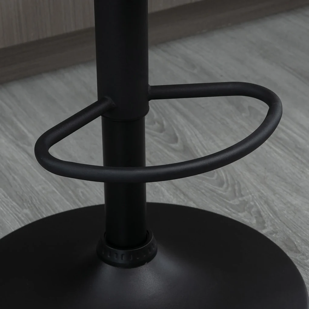 HOMCOM Set 2 Scaune Bar Rotative Piele PU Gri, Confortabile și Reglabile în Înălțime | Aosom Romania