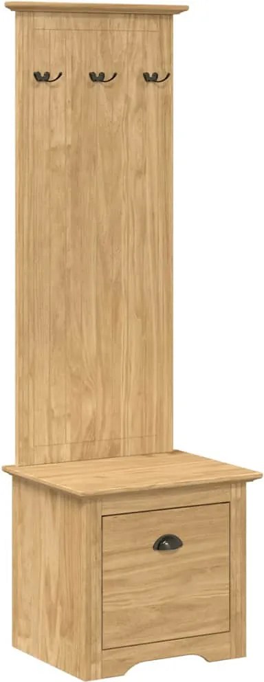 vidaXL Dulap pentru hol cu sertar BODO Maro miere 50 x 40 x 156,7 cm