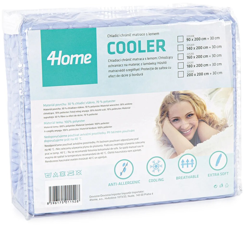 Protecție saltea 4Home Cooler impermeabilă cu efect de răcire, cu bordură