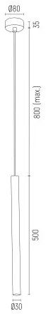 Pendul LED tubular design modern minimalist SICILIA negru/auriu