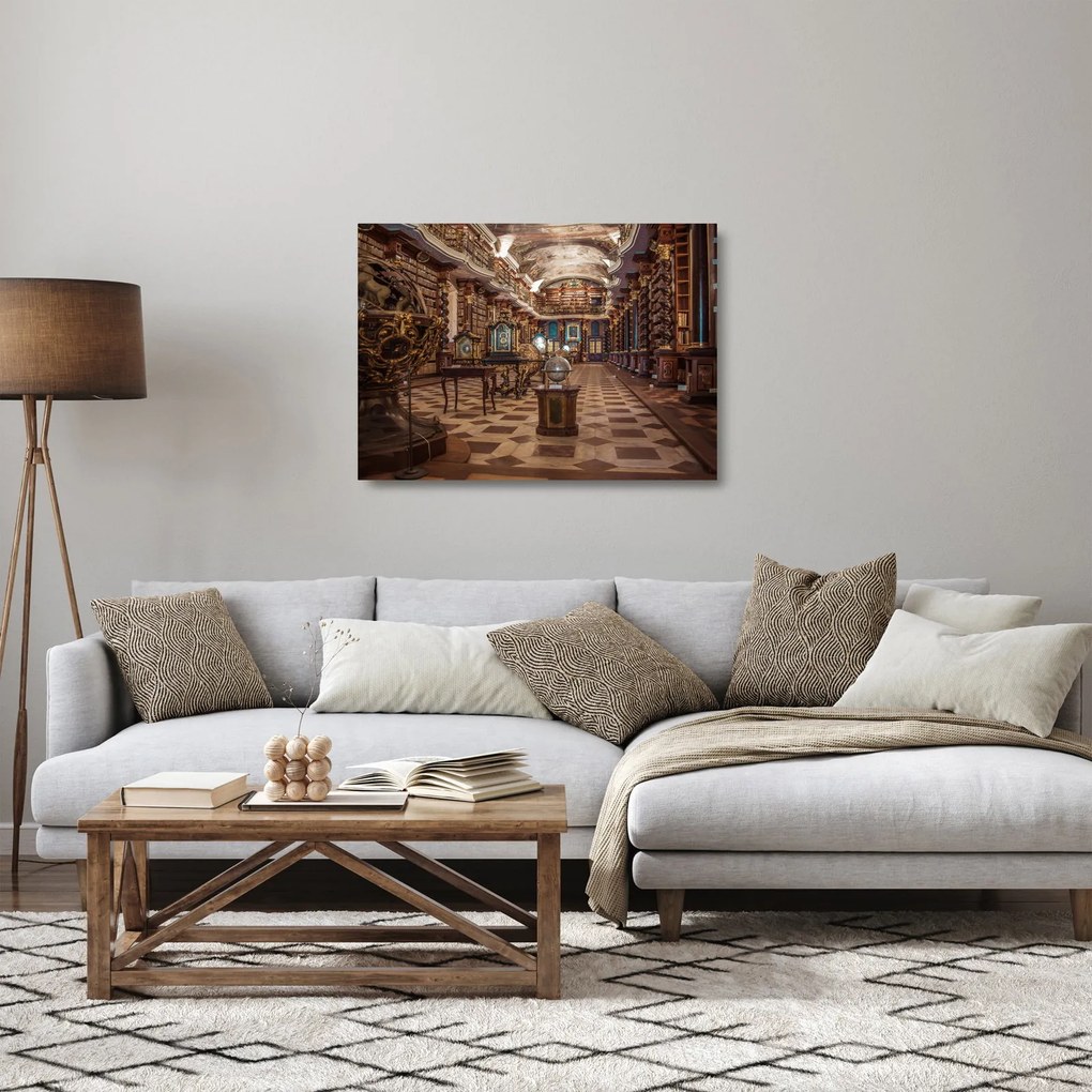 Tablou pe sticlă -Clementinum de Praga (70x50 cm)
