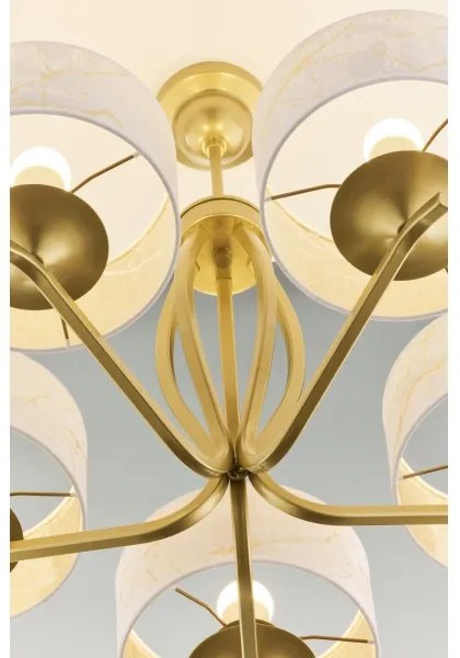 Jupiter 2110 - Lustră pe tijă KASZMIR 5xE27/15W/230V alb/auriu/decor marmură