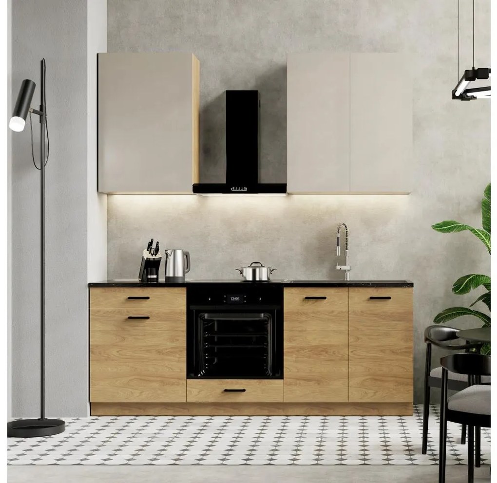 Set de bucătărie JOY, 200 cm, nuc