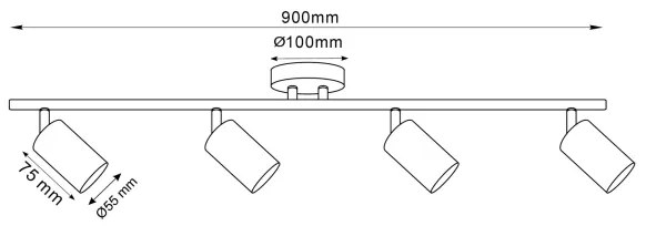 Spot LED RGBW dimmabil GOLDI, 4x GU10/4,8W/230V, auriu