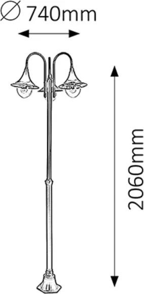 Rabalux 8248 - Lampă de exterior KONSTANZ, 3x E27, 100 W, 230 V, IP44