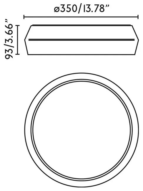 Lustra / Plafoniera LED design modern slim SHOKU 35cm alb