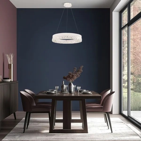 Lustră LED suspendată pe cablu FROZI LED/32W/230V Ø 50 cm, alb