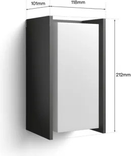 Philips - Aplică LED de perete reglabilă Hue TURACO 1xE27/8,1W/230V IP44