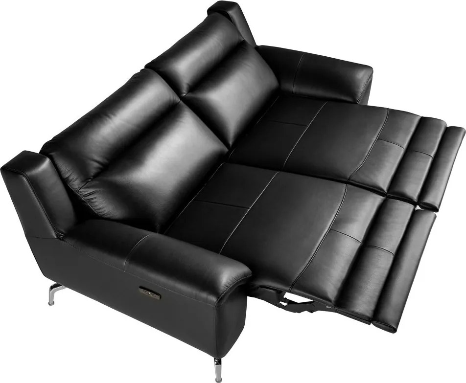 Canapea 2 locuri eleganta, design LUX cu functia relax Cowhide black