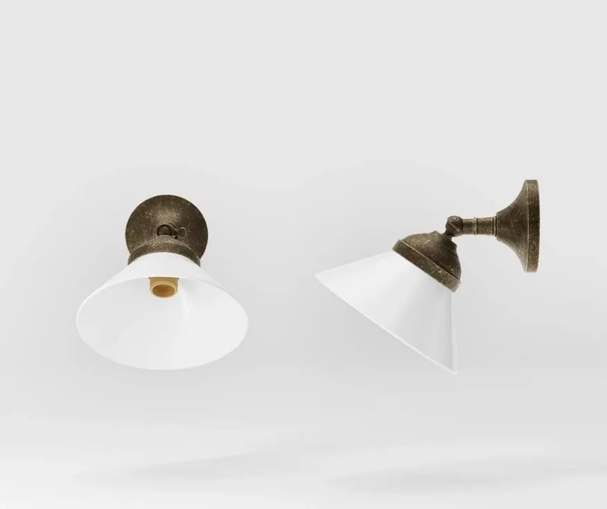 Aplica de perete din alama si sticla design vintage Sofia