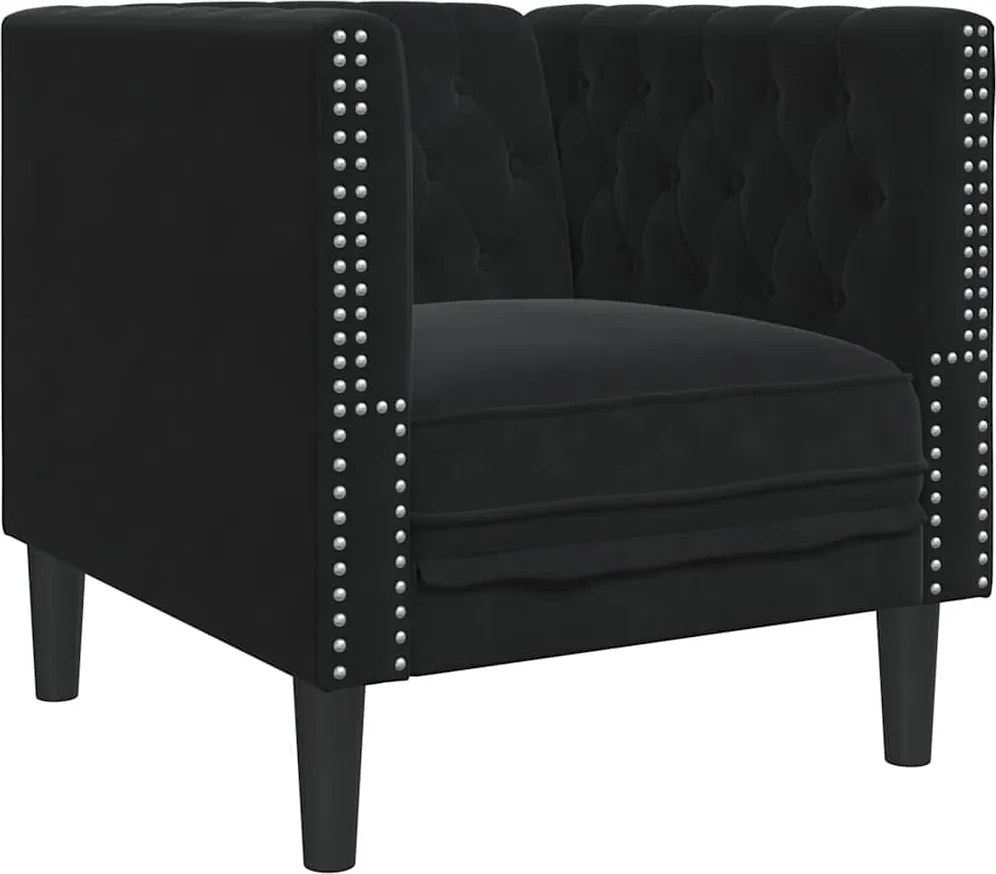 vidaXL Canapea Negru 74,5 x 71 x 70,5 cm Catifea