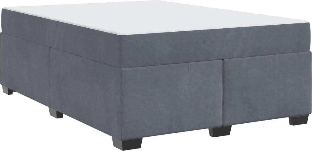 vidaXL Cadru de pat cu saltea Gri închis 140 x 200 cm țesătură