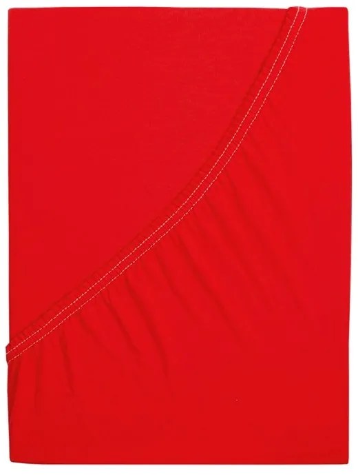Cearsaf jersey pentru patut de copil EXCLUSIVE 60x120 cm rosu