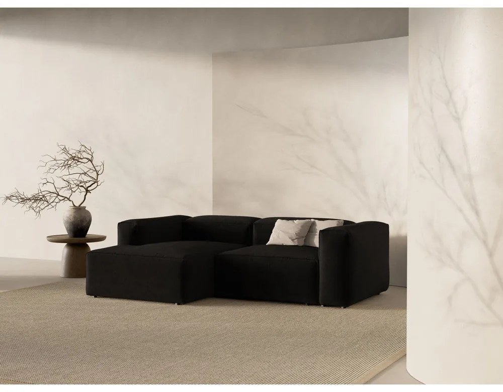 Colțar negru (cu colț pe partea stângă/cu șezlong) Bergamo – Cosmopolitan Design