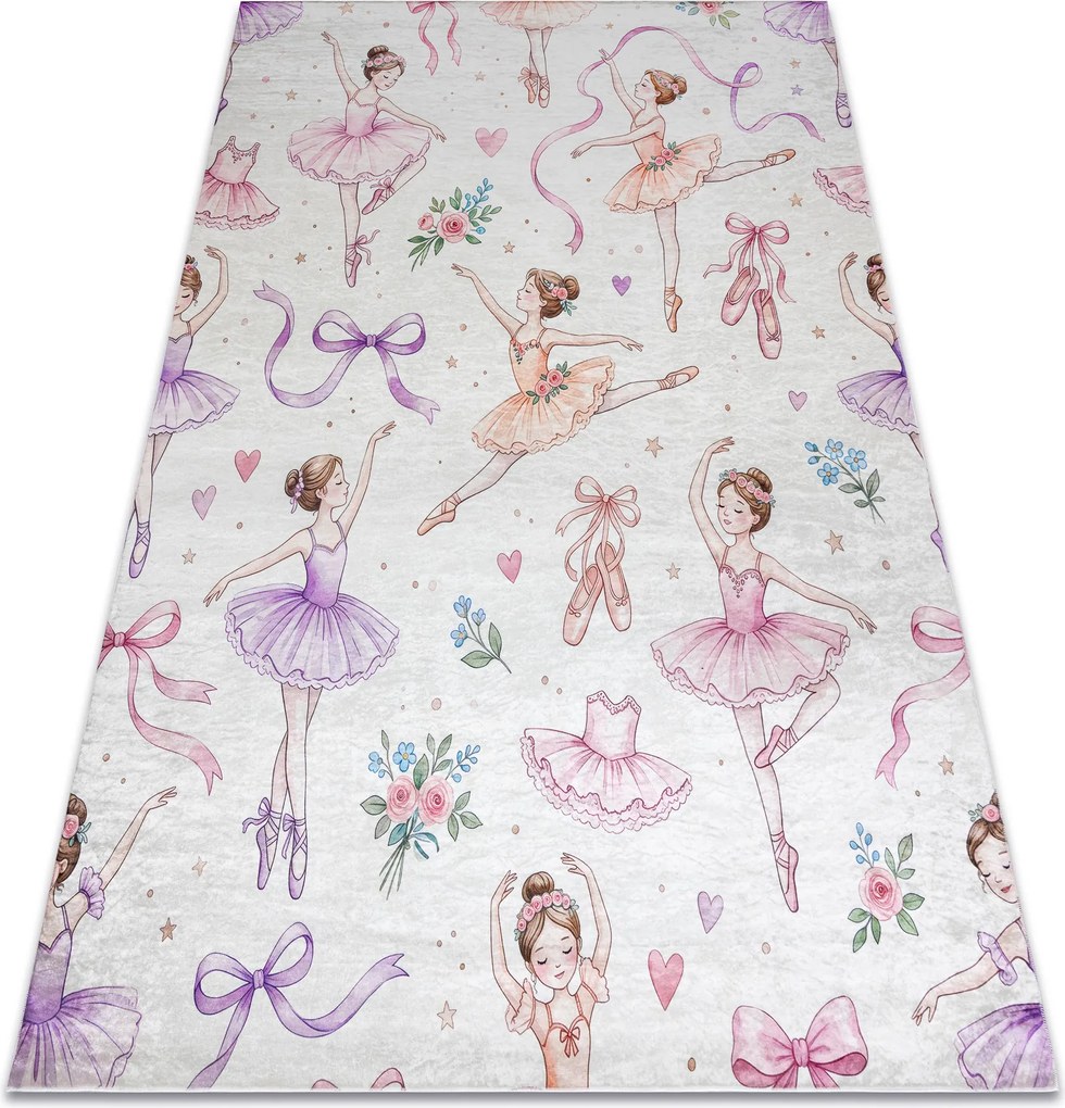 BAMBINO 61600 covor lavabil Balerina, pentru copii anti-alunecare - cremă / roz