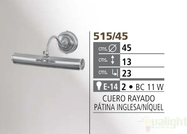 Aplica de perete tablou Alumbra Cuadros 515/45 Bejorama