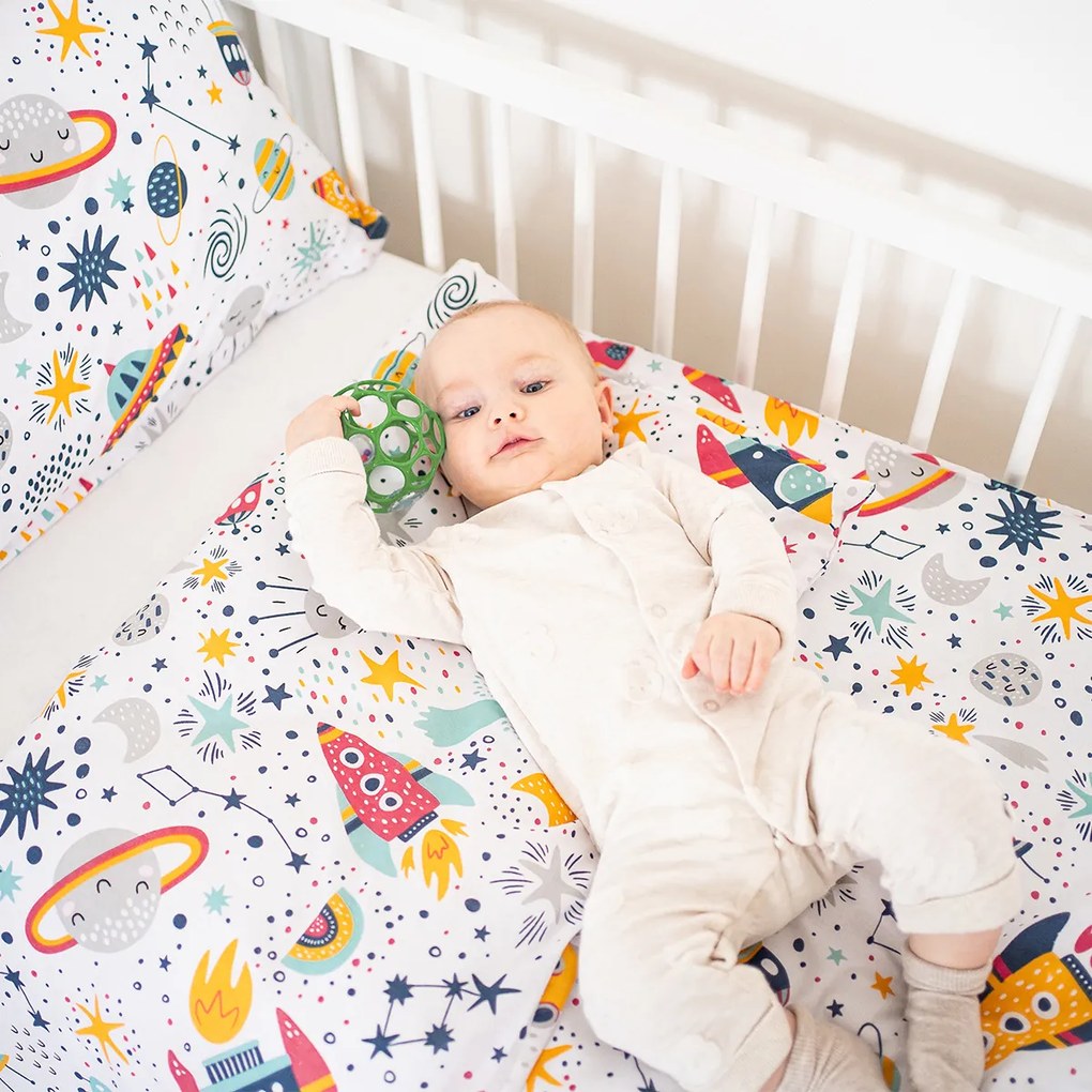 4Home Lenjerie de pat din bumbac pentru copiiCosmic Adventure, 100 x 135 cm, 40 x 60 cm