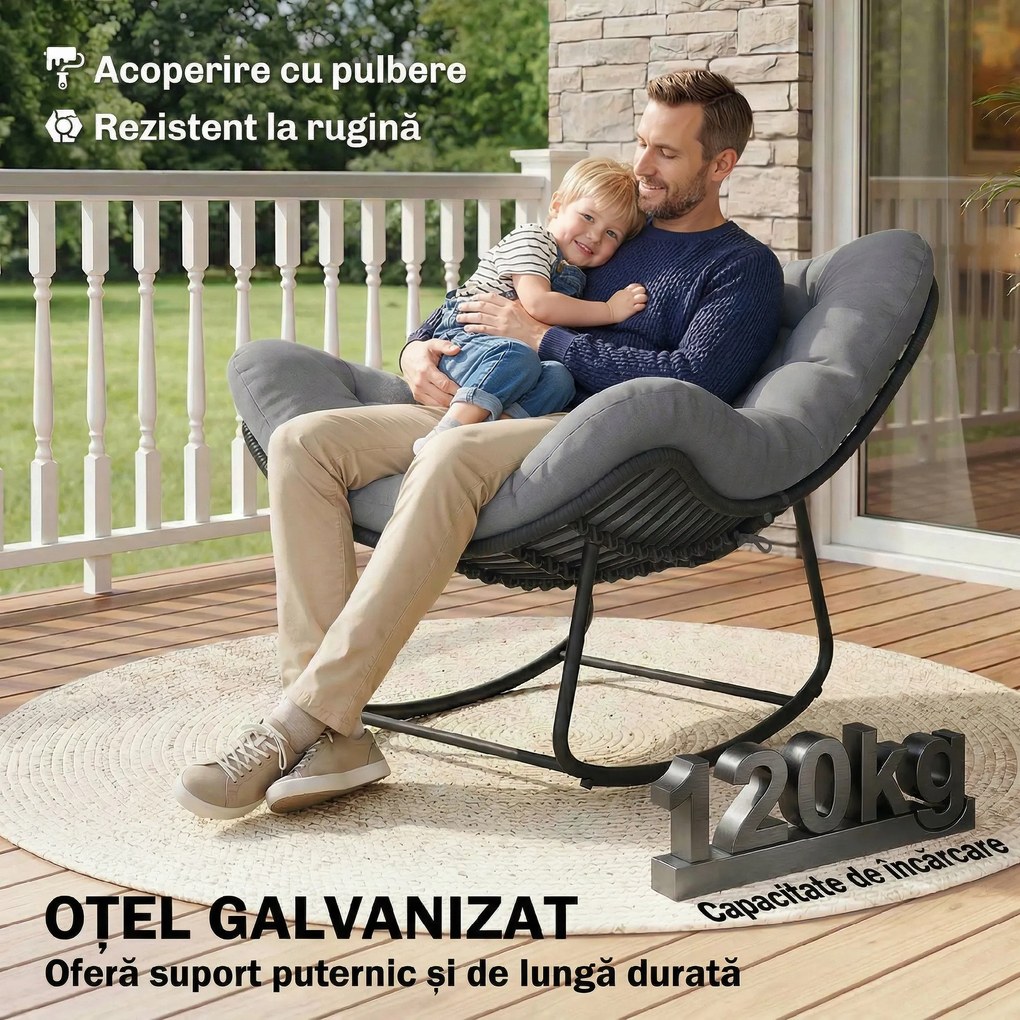 Outsunny Fotoliu ou ratan | Aosom Romania