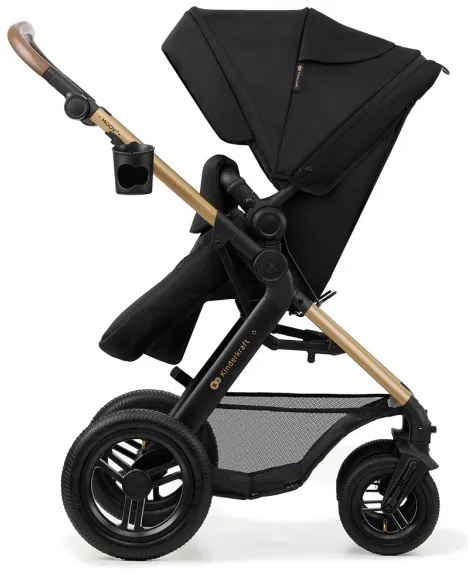 Cărucior de copii combinat 3 în 1 KINDERKRAFT MOOV 2 AIR Pure black + scaun auto MINK PRO