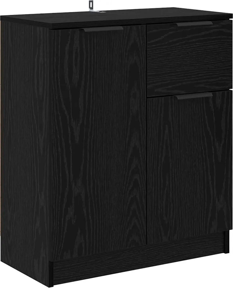 vidaXL Bufet cu sertar Stejar Negru 60 x 30 x 70 cm Lemn compozit