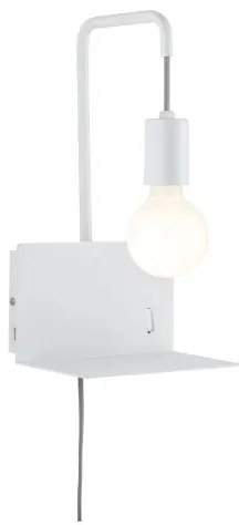 Paulmann 79812 - Lampă de perete CALVANI cu poliță și port USB, 1xE27/40W, 230V, albă