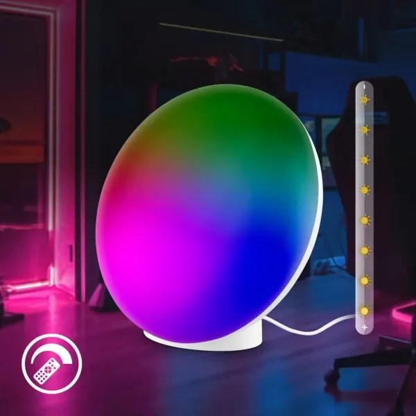 Brilo - Lampă de birou reîncărcabilă TARA LED RGBIC, reglabilă, 6W/5V, Wi‑Fi Tuya, cu telecomandă
