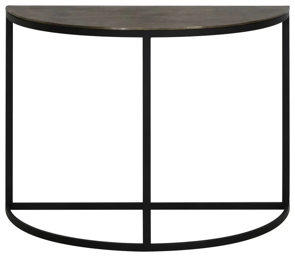 Masă consolă în culoarea bronz din metal 42x100 cm Peto – Light &amp; Living