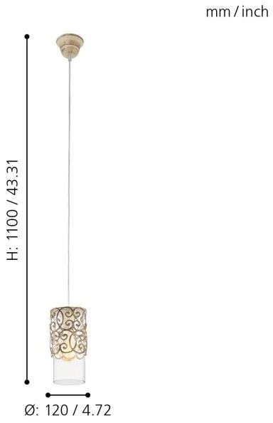 Eglo 49201 - Lustra CARDIGAN 1xE27/60W/230V