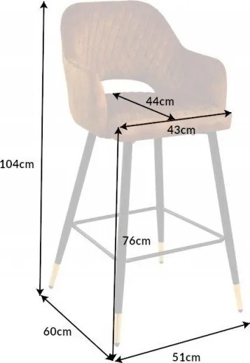 Set 2 scaune de bar Paris galben mustar