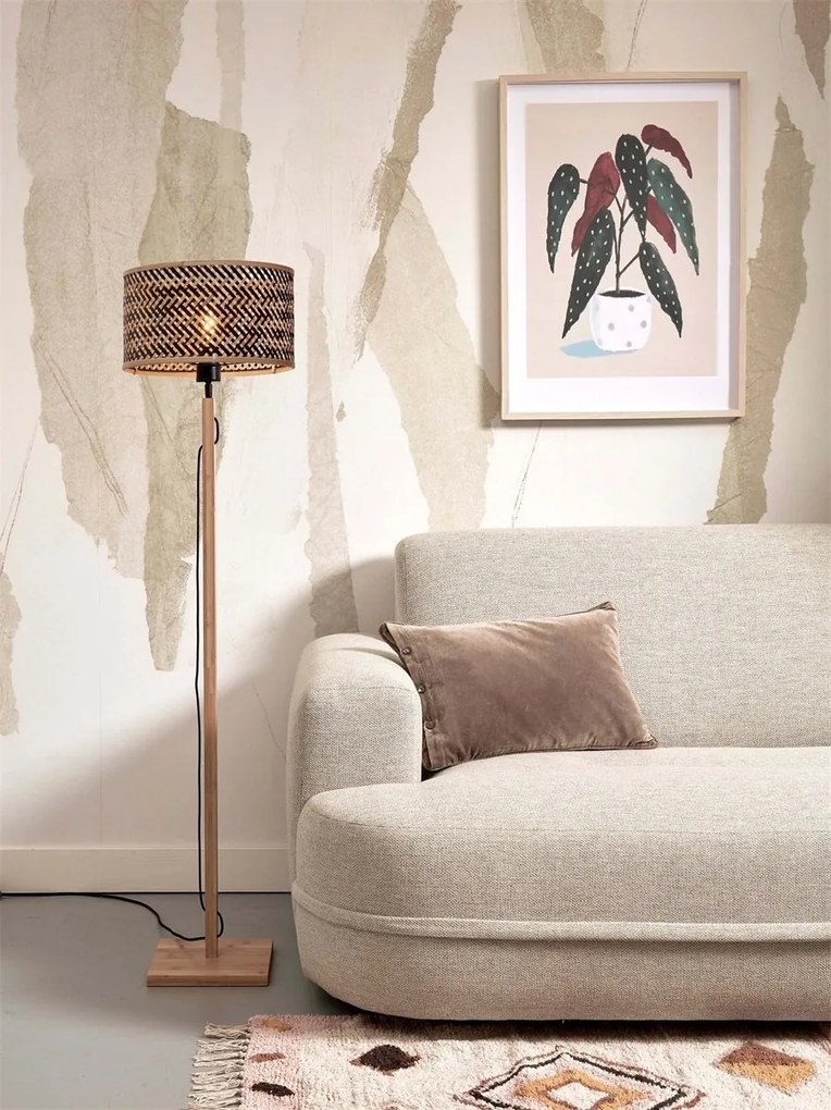 Lampadar eco din bambus Java straight nat/32x18, natur/ negru