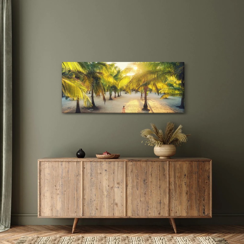 Tablou - Femeie între palmieri (120x50 cm)
