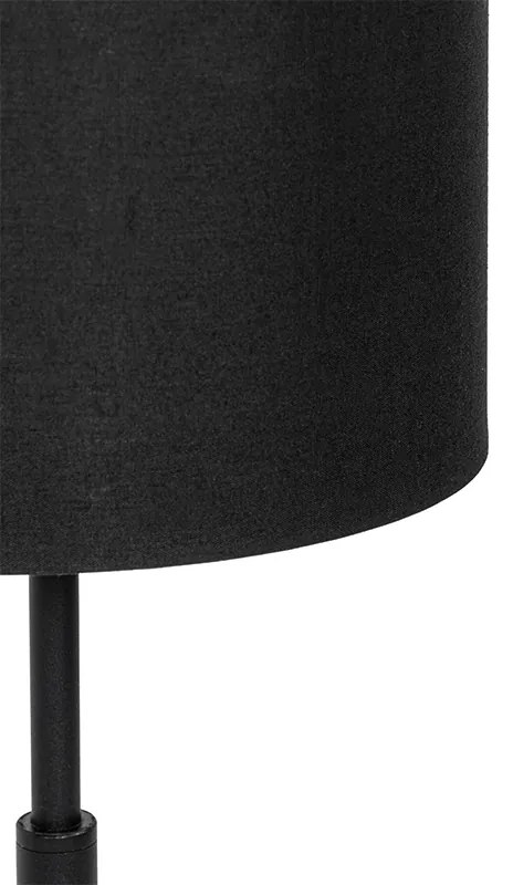 Lampa de masă modernă cu abajur din stofă negru cu auriu - VT 1