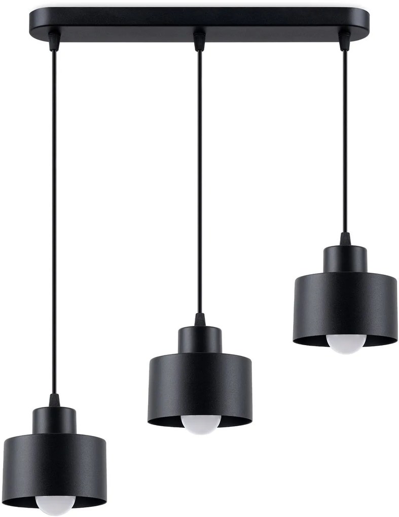 Sollux Lighting Savara lampă suspendată 3x60 W negru SL.1133