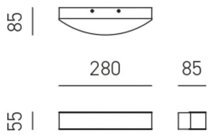 Aplica de perete lumina ambientala LED GAP ARCO L-28cm, 4000K