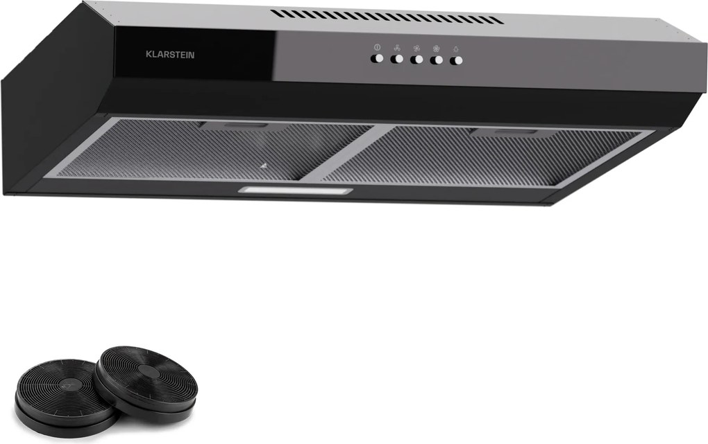 Klarstein Contempo 60, hota, 60 cm, sub dulap, 200 m³/h, LED, acril, otel inoxidabil