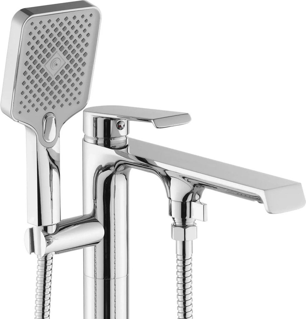 Baterie cada freestanding Rea Hass, crom lucios