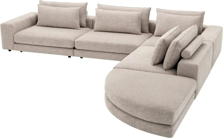 Canapea modulara design LUX Lounge Club, Nuoro greige