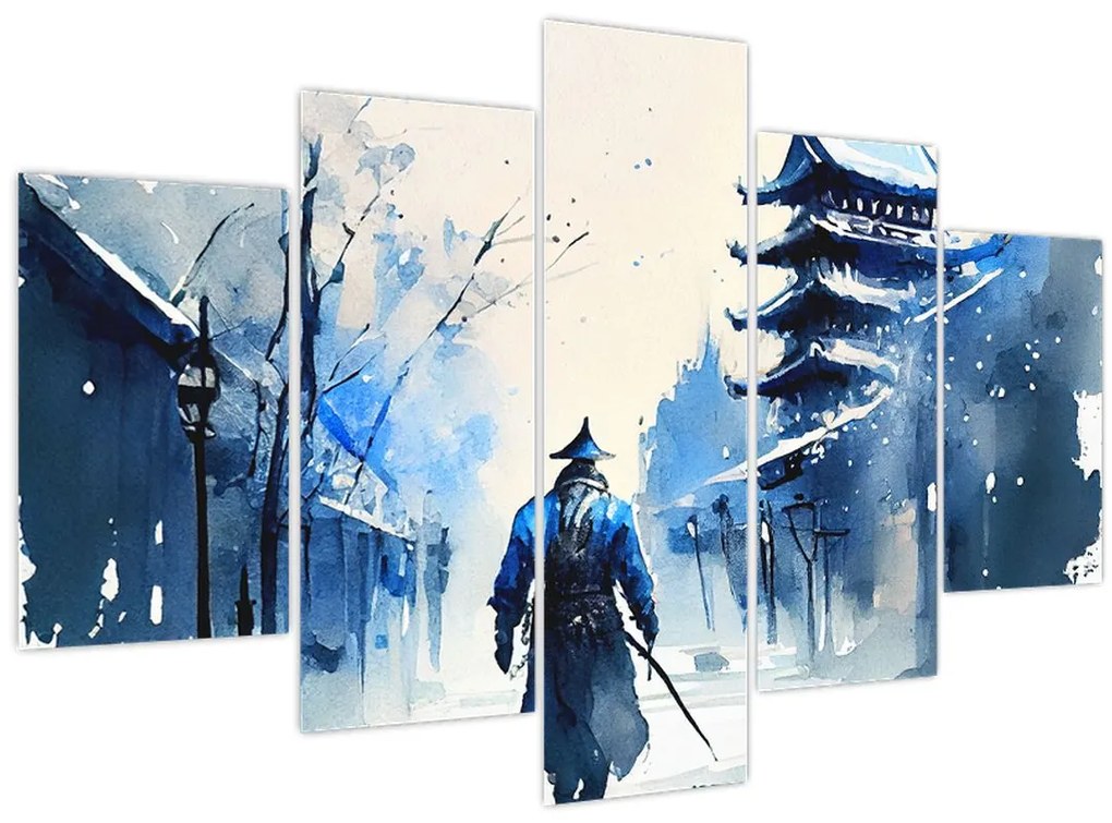 Tablou - Samurai, aquarel (150x105 cm)