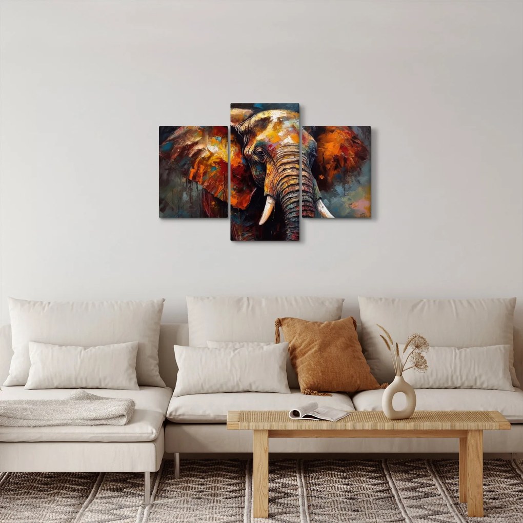 Tablou - Pictura unui elefant (90x60 cm)